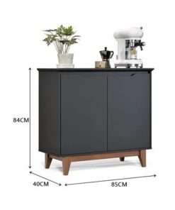 buffet 2 portas flow sin gavetas negro - Imagen 2