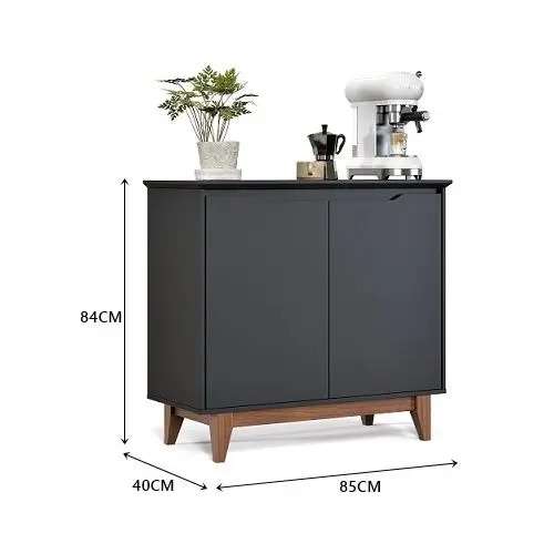 buffet 2 portas flow sin gavetas negro - Imagen 2