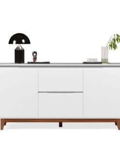 buffet 2 portas flow con gavetas blanco
