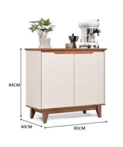 buffet 2 portas flow sin gavetas off white / freijo - Imagen 4