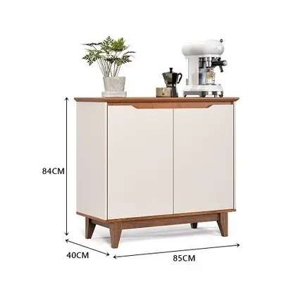 buffet 2 portas flow sin gavetas off white / freijo - Imagen 4