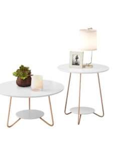 Set mesa de centro y mesa lateral  liz blanco - Imagen 3