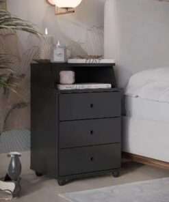 mesa de noche luxo new negra