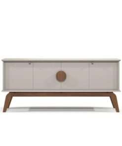 Rack buffet 4p paris off white / nature - Imagen 3
