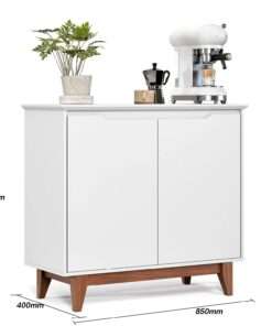 buffet 2 portas flow sin gavetas blanco - Imagen 2