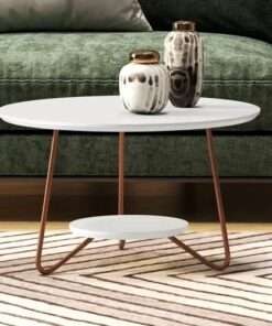 Set mesa de centro y mesa lateral  liz blanco - Imagen 4