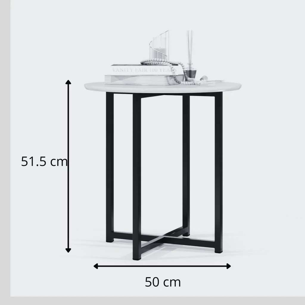 mesa lateral flow off white - Imagen 3