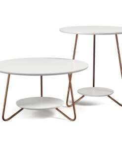 Set mesa de centro y mesa lateral  liz blanco