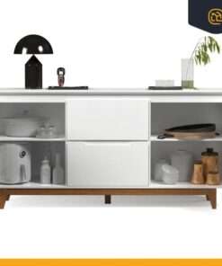 buffet 2 portas flow con gavetas blanco - Imagen 3