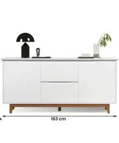 buffet 2 portas flow con gavetas blanco - Imagen 4