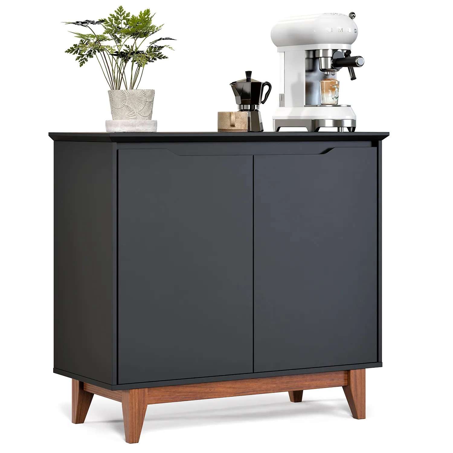 buffet 2 portas flow sin gavetas negro