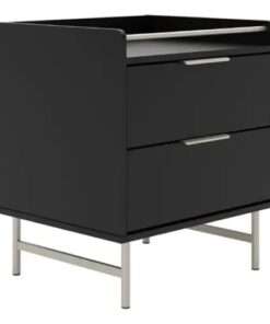 Alternative view of mesa de cabeceira yves 1.35 preto champagne