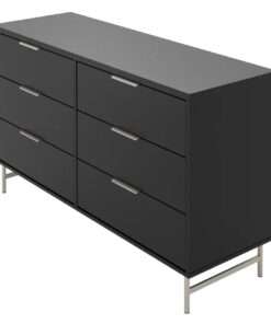 Comoda yves 1.35 negra champagne - Imagen 3