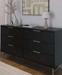Comoda yves 1.35 negra champagne