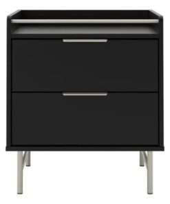 mesa de cabeceira yves 1.35 preto champagne - Imagen 4