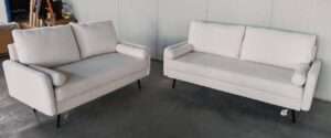 SET DOS SOFA DOBLE CON COJINES CILINDRICOS