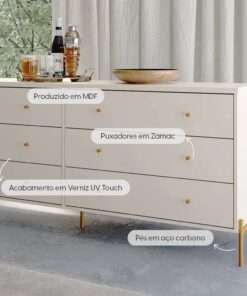 comoda jasper 1.82 off white dorado - Imagen 4